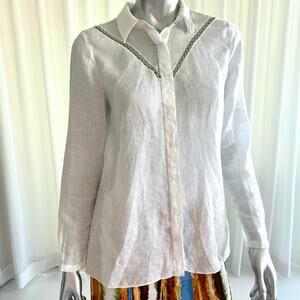 Elie Tahari linen material women shirt size S